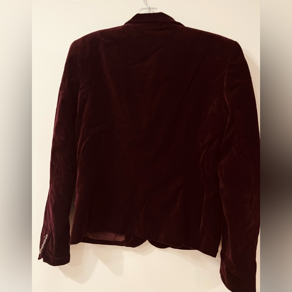 Chaps Women’s Velvet Blazer – Deep Burgundy, Size 10 - Picture 5 of 6